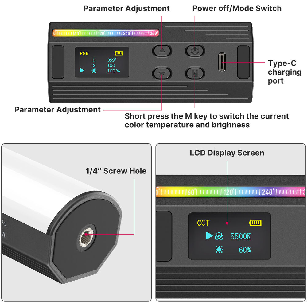 Ulanzi i-light Compact Magnetic RGB Tube Light