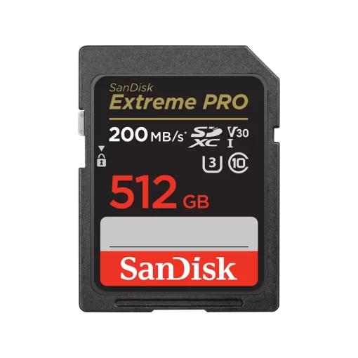 SanDisk 512GB Extreme PRO SDHC And SDXC UHS-I R200MBs W140MBs