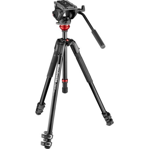 Manfrotto 500 Fluid Video Head Flat Base with 190X Video Alu Tripod (MVK500190XV)