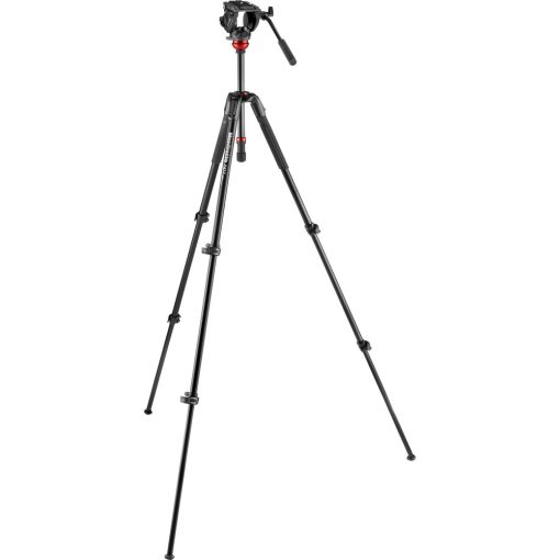 Manfrotto 500 Fluid Video Head Flat Base with 190X Video Alu Tripod (MVK500190XV)